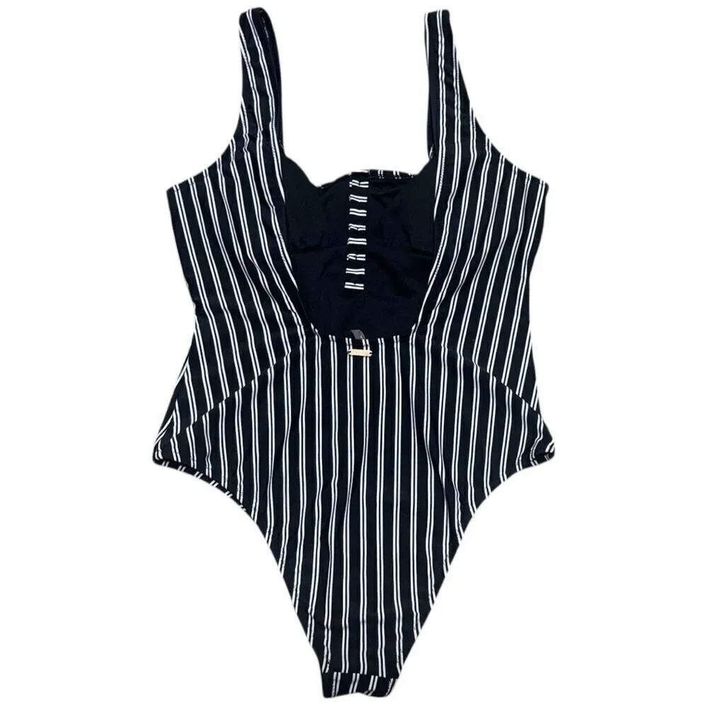 Raisins Del Mar Stripe Coconut Groove One Piece Size Large NWT